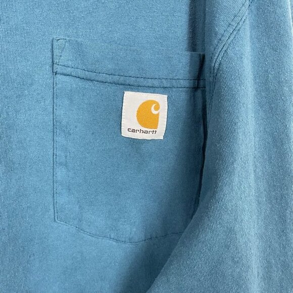 Carhartt long sleeve t shirt original fit classic diamond plate graphic blue 2XL - Picture 3 of 6